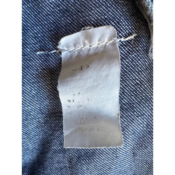 Vintage Roebucks Faded Medium Wash Denim Baggy Carpenter Overalls Size 44 XL - Picture 3 of 8